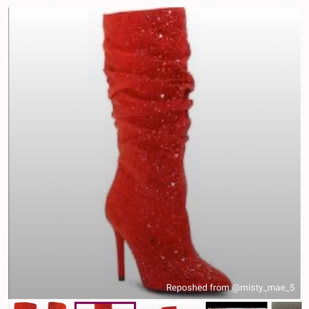 Jessica Simpson Red Heeled Boots with Slouchy Design